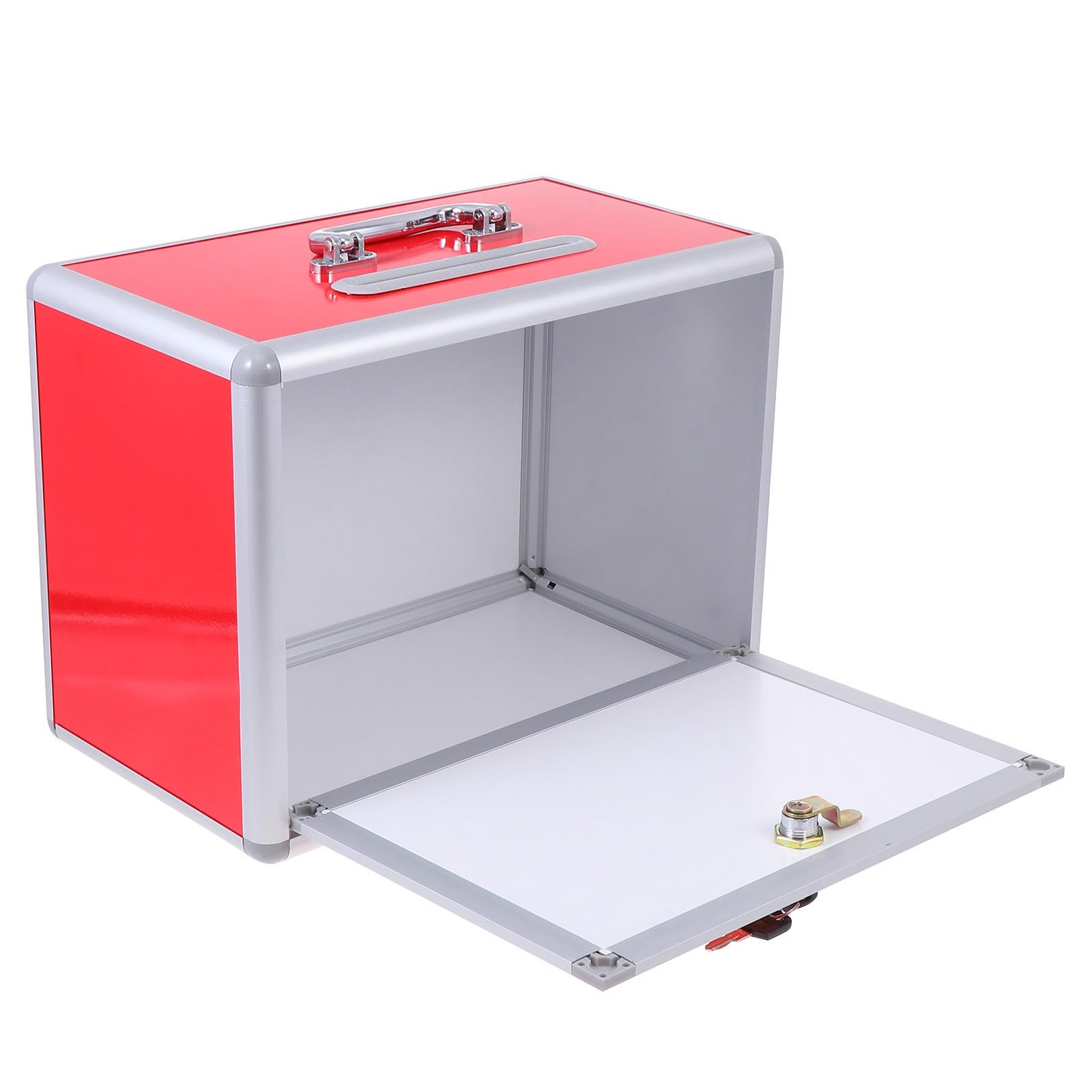 Urna de votación portátil de diseño ligero en tablero lacado rojo para oficinas y eventos
