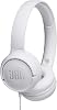 JBL Tune 500 On-Ear Lightweight Foldable Headphones with Pure Bass Sound, 1-Button Remote with Built-In Microphone, White