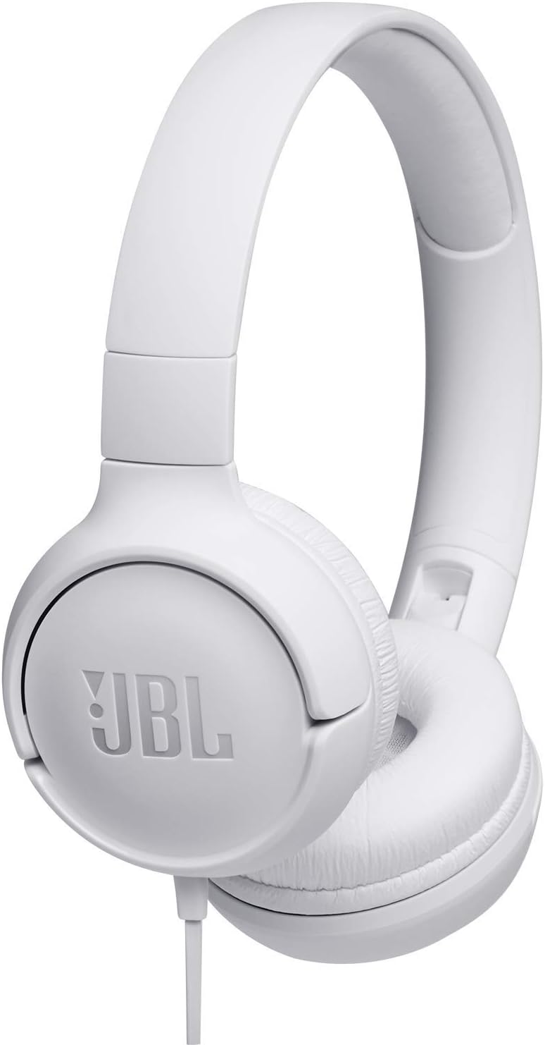 TUNE500 Wired On-Ear Headphones One-Button Remote Mic (White)