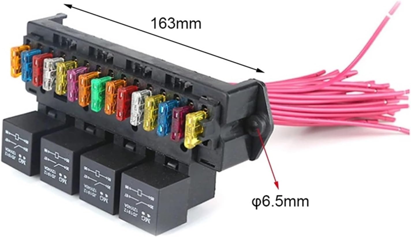 Automotive 15-Way Box Multi-Circuit Assembly Control Fuse Holder with Relay, Fuse, Wiring Harness Assembly (Color : Set 4)