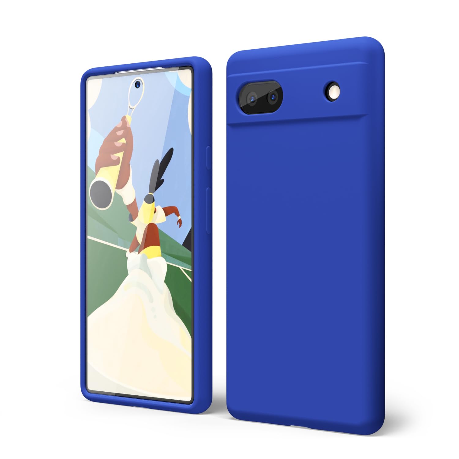 oakxco for Google Pixel 6A Phone Case Liquid Silicone Grip, Cute Thin Slim Soft Rubber TPU Plain Smooth Gel Cover for Women Girl Aesthetic Design,