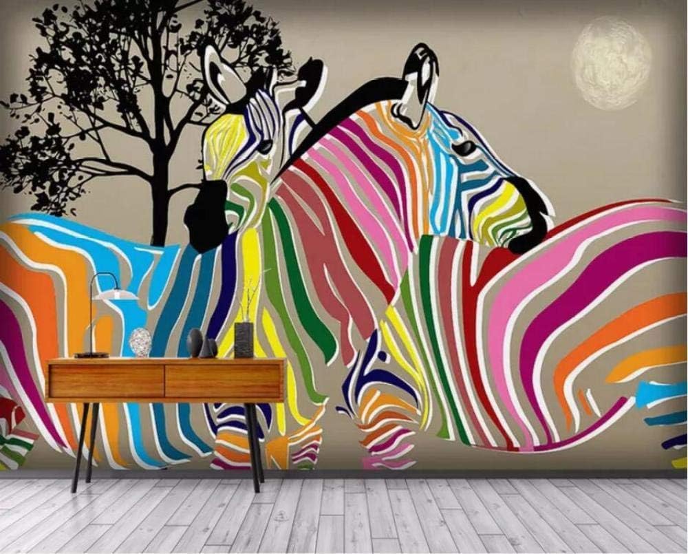 Decoración mural moderna 3D dormitorio pareja de animales caballo paisaje tv papel pintado papel pintado mural de la sala de estar-300cm×210cm