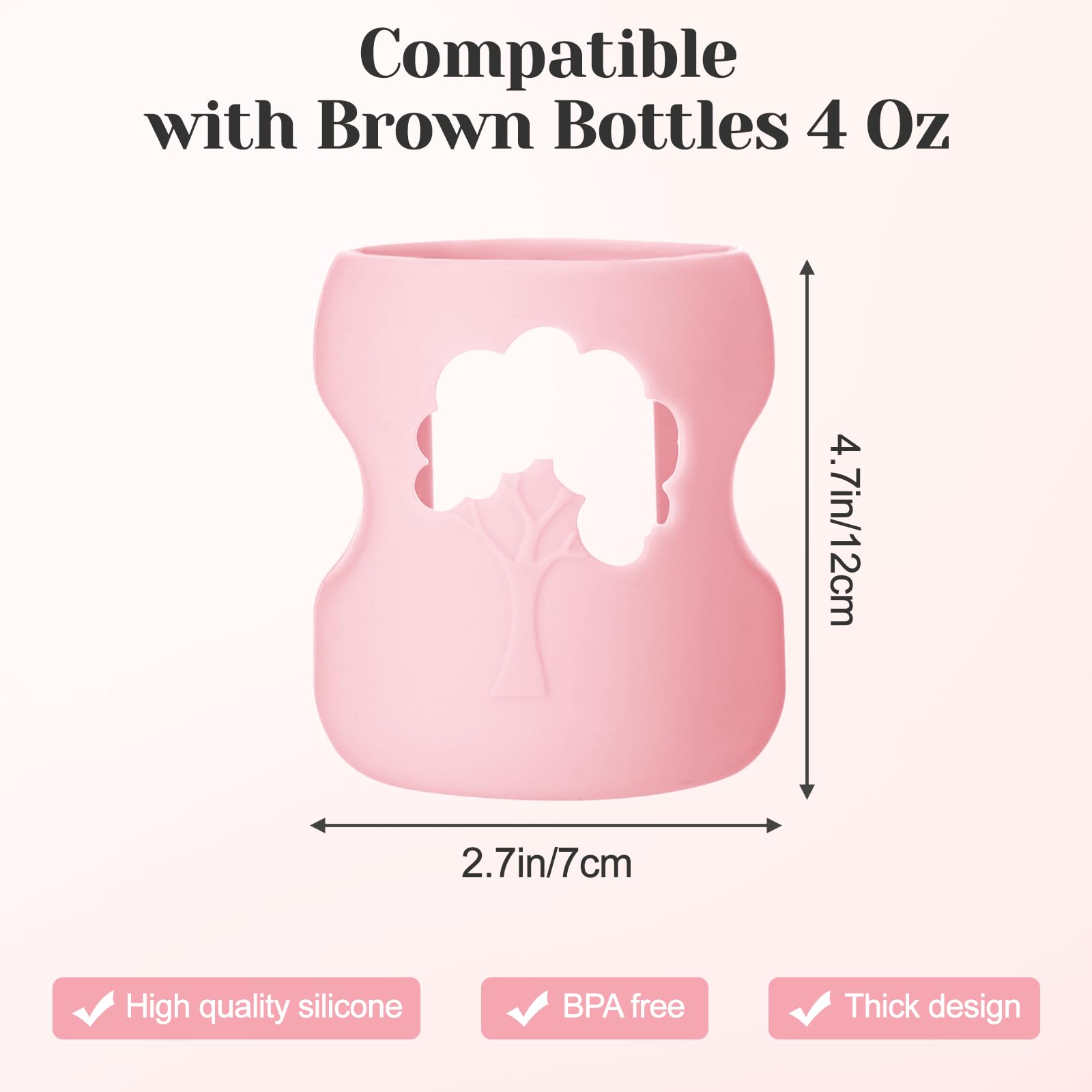 3 Pcs Silicone Bottle Sleeves Compatible with Dr Brown Glass Bottles 5 Oz for Dr Brown's Wide Neck Bottles, Dishwasher-Safe BPA Free Silicone Sleeve for Dr Brown Bottles 5 Oz White Purple Pink