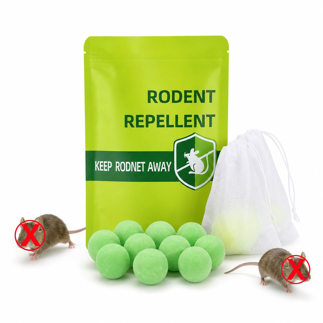 Mouse Repellent 10 Pack with Net Bags for Indoor Outdoor Home Storage Areas