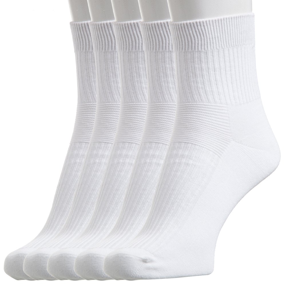 men's striped socks (white, free size) - pack of 5