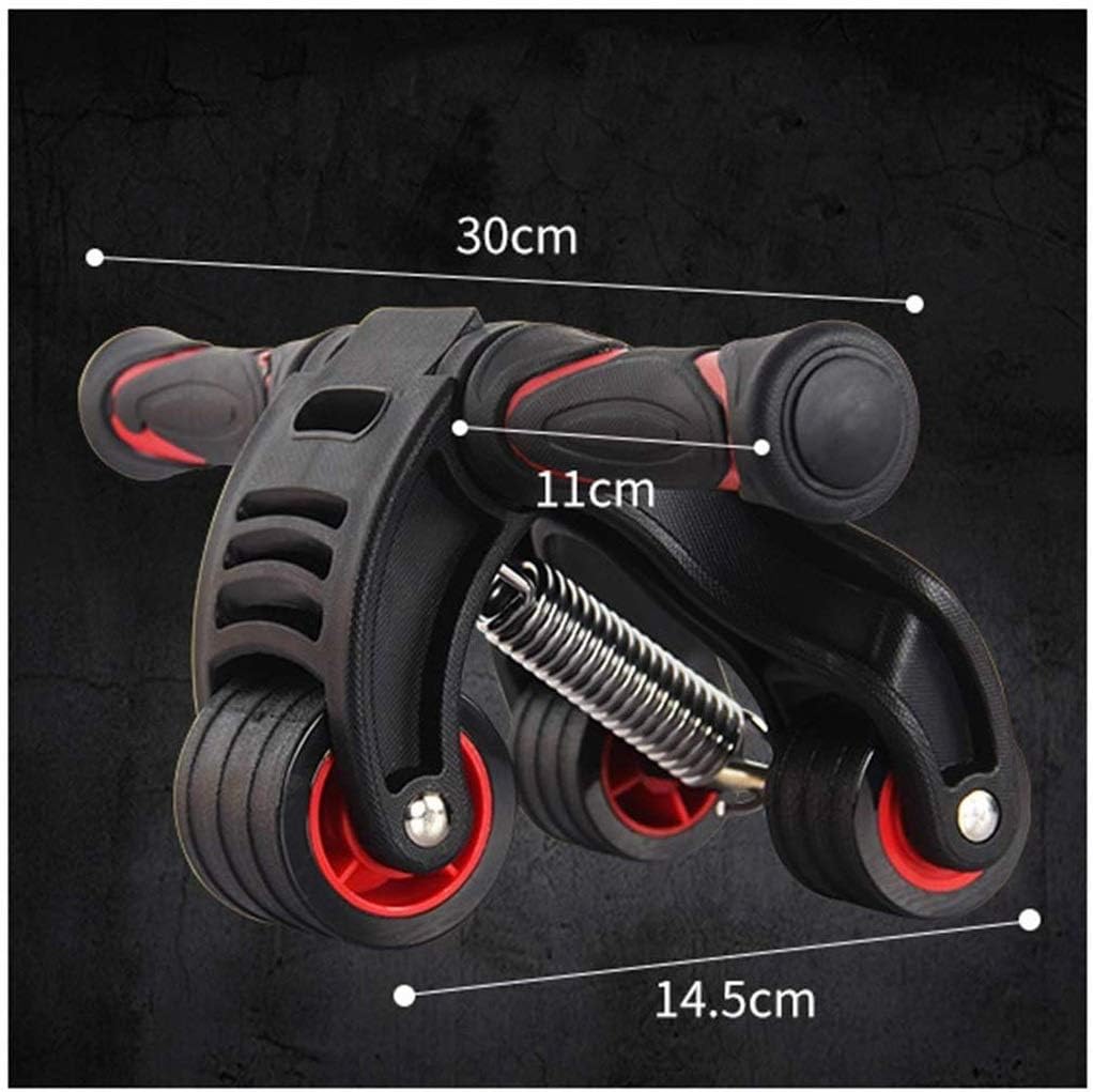 Foldable Triple 2-in-1 4 Wheels Set Abdominal Abs Workout Fitness Machine Gym Muscle Training Exercise Wheel with Resistance