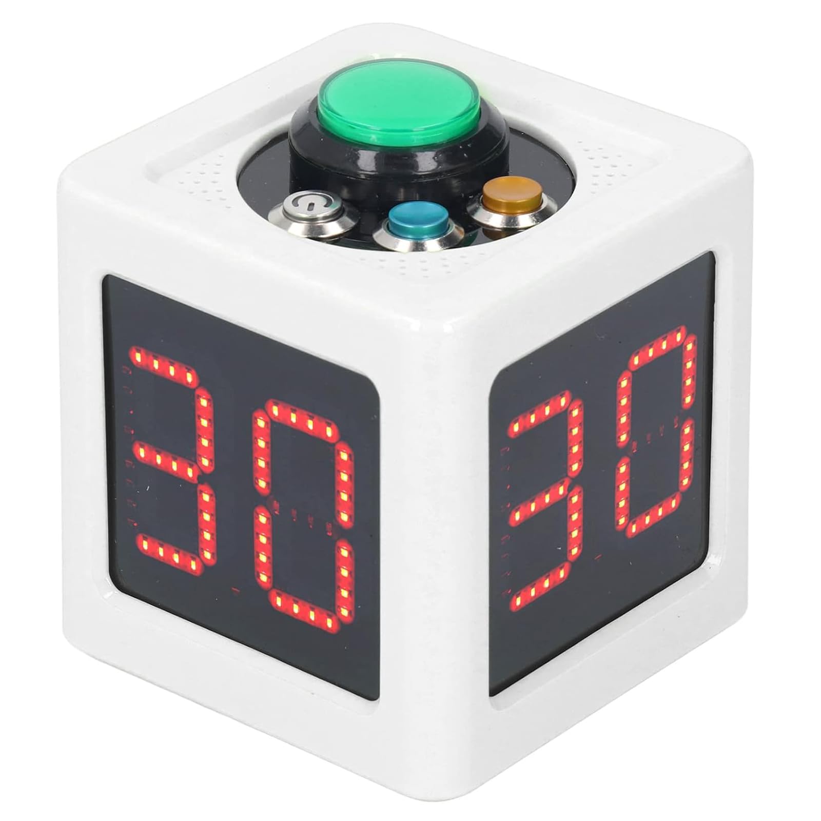 Temporizador de Cubo de Reloj de Carrera LED, cronómetro de Cuenta Regresiva de Disparo Digital de 4 Lados de 1.4in, Brillo Ajustable, para Juegos de Mesa
