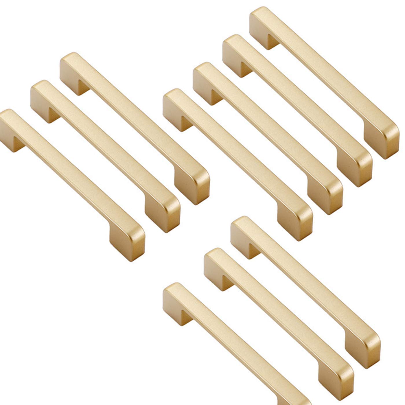 MARGUERASW Set of 10 Gold Kitchen Cabinet Handles Drawer Handles Bar Furniture Distance 160 mm Gold Furniture Handles Kitchen Cupboard Handles