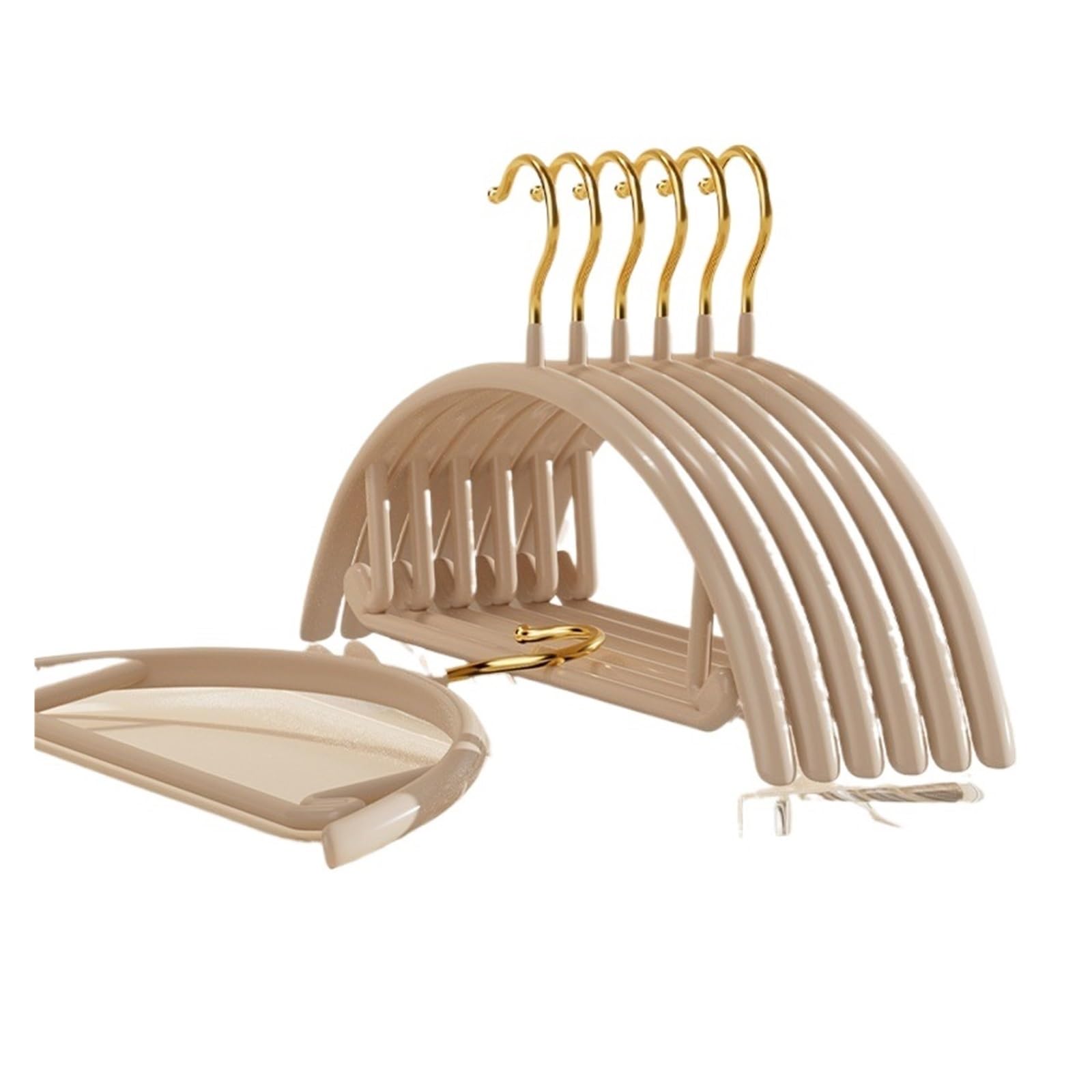 Coat Hangers Anti-slip Household Hangers Non-marking Hanger Strong Clothes Racks(Apricot,10Pcs)