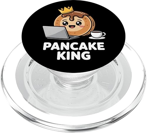 Pancake King Funny Breakfast Lover Programmer Men Women Kids PopSockets PopGrip for MagSafe