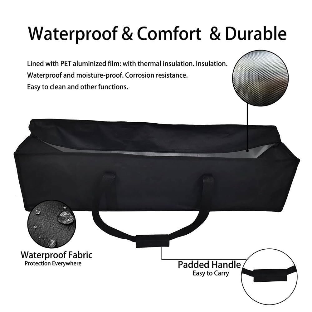 Odot 2 Pièces Sac Rangement Sapin De Noel, Sac Rangement Noel Grand, Sac de Rangement de Sapin, Sac de Rangement pour Sapin de Noël Artificiel avec Poignées Renforcées (125x36x36cm,Noir)