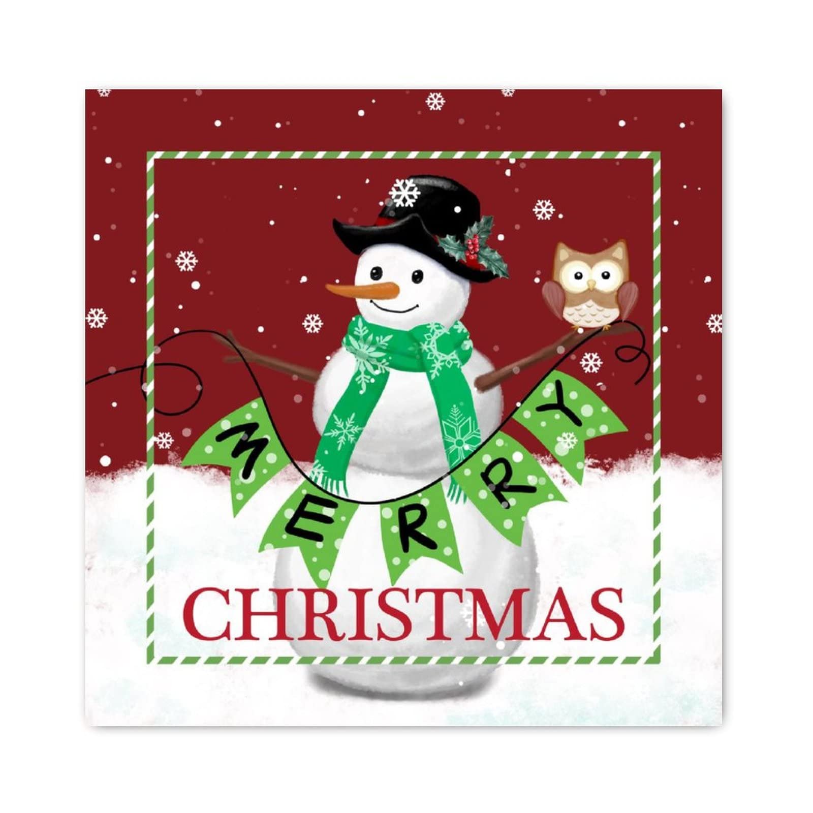 Bonhomme de neige en bois décoration de Noël murale 40cm