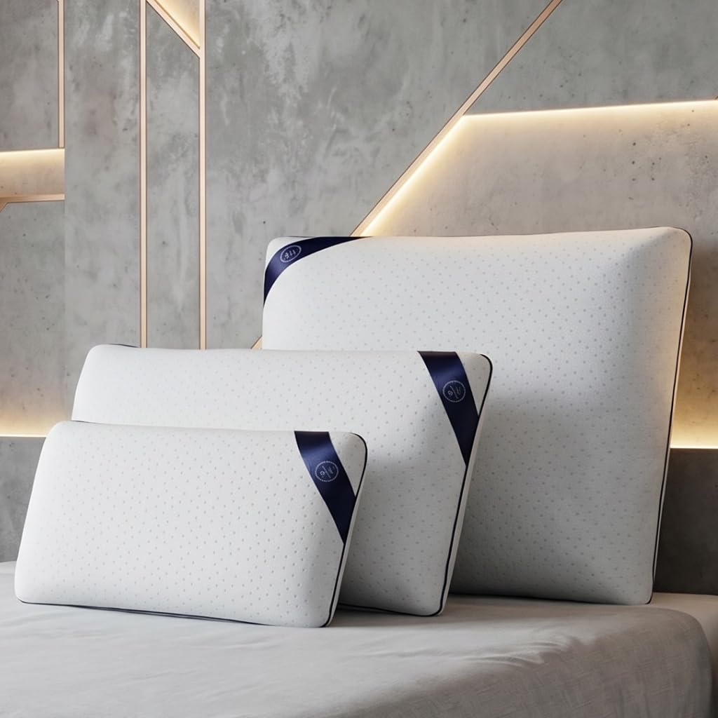 SAMPUR Oreiller Zenith | Mousse à mémoire de Forme Microperforée & Ventilée | Housse hypoallergénique et Lavable | Maintien Optimal de la Nuque (40x70 cm)