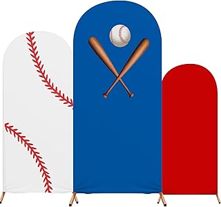 Tingjoo 3 Pcs Baseball Arch Backdrop Cover for Party