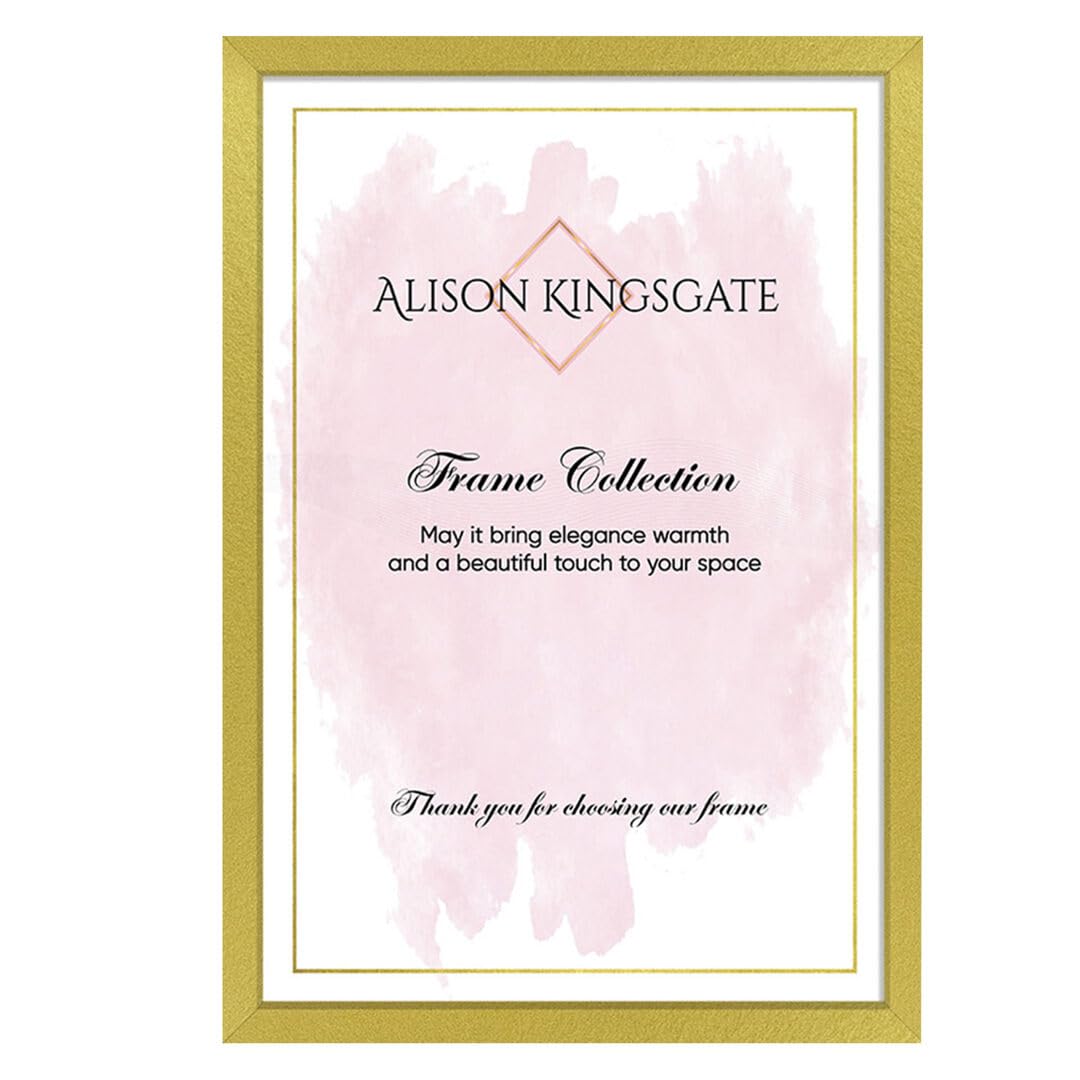 Alison Kingsgate Sleek Gold Picture Frame for Photos & Posters - 24X18