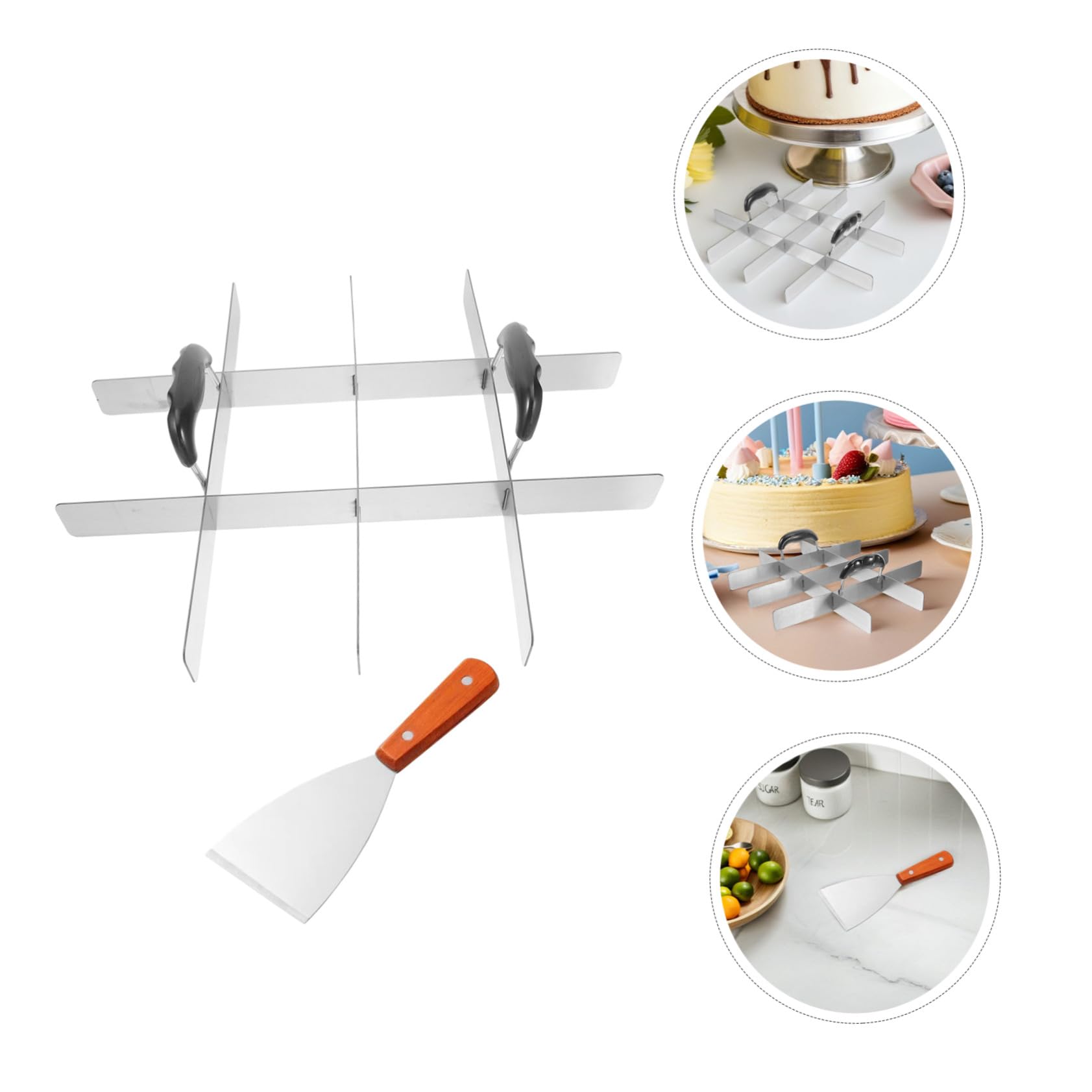 Cabilock 2 Pièces Diviseur de Gâteau Inox Marqueur et Trancheur pour Parts Égales Outil de Pâtisserie Polyvalent pour Pizza Cheesecake et Tiramisu Accessoire Cuisine Robuste et Facile à