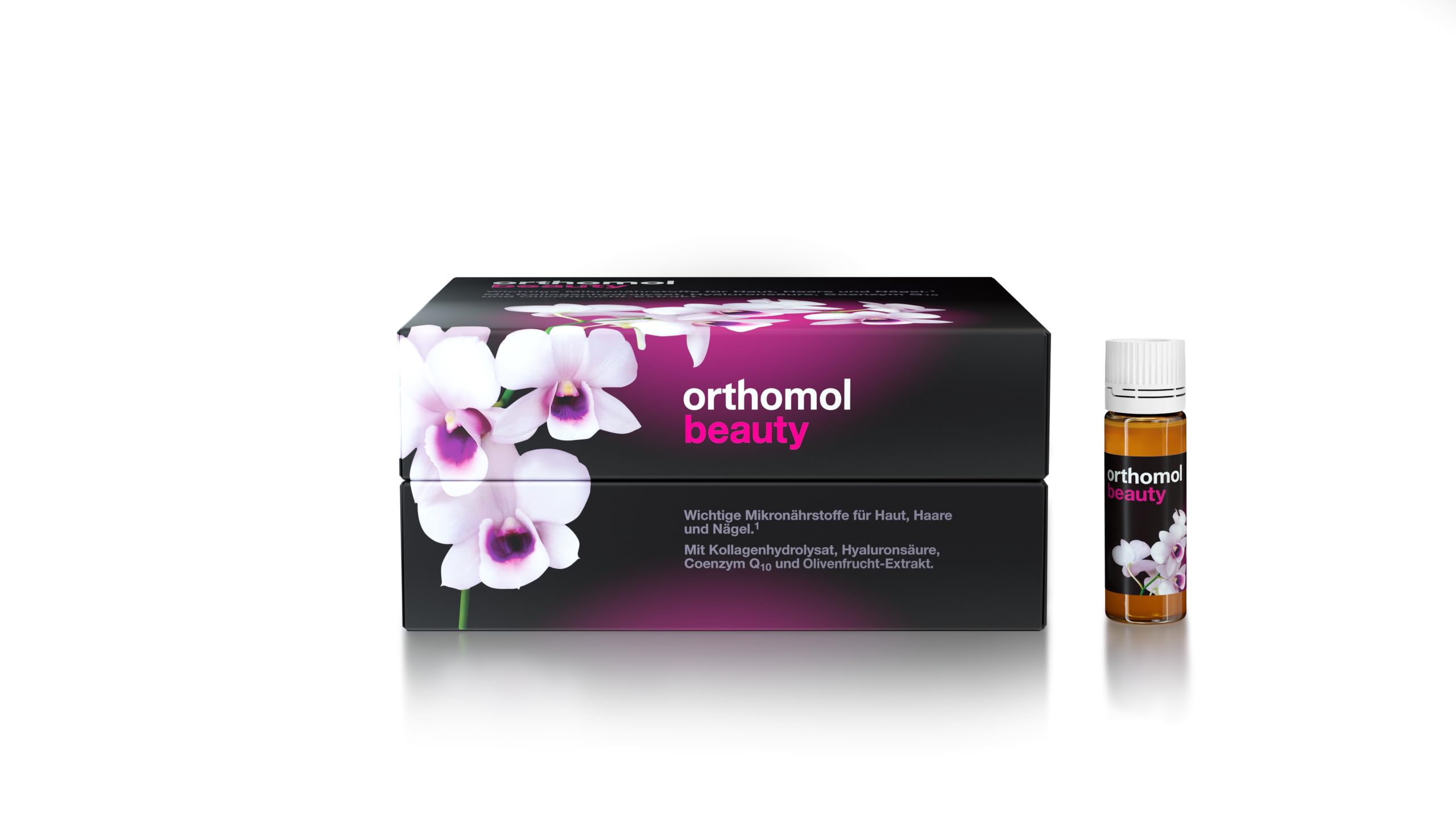 Orthomol Beauty für Frauen - unterstützt Haut, Haare und Nägel - mit Coenzym Q10, Biotin und Zink - Beauty-Box mit Trinkampullen à 30 x Tagesportionen