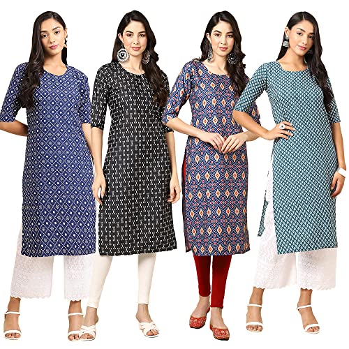 Image of Pinkmint Women's Crepe Digital Print Straight Kurta (RM-348-370-360-366)