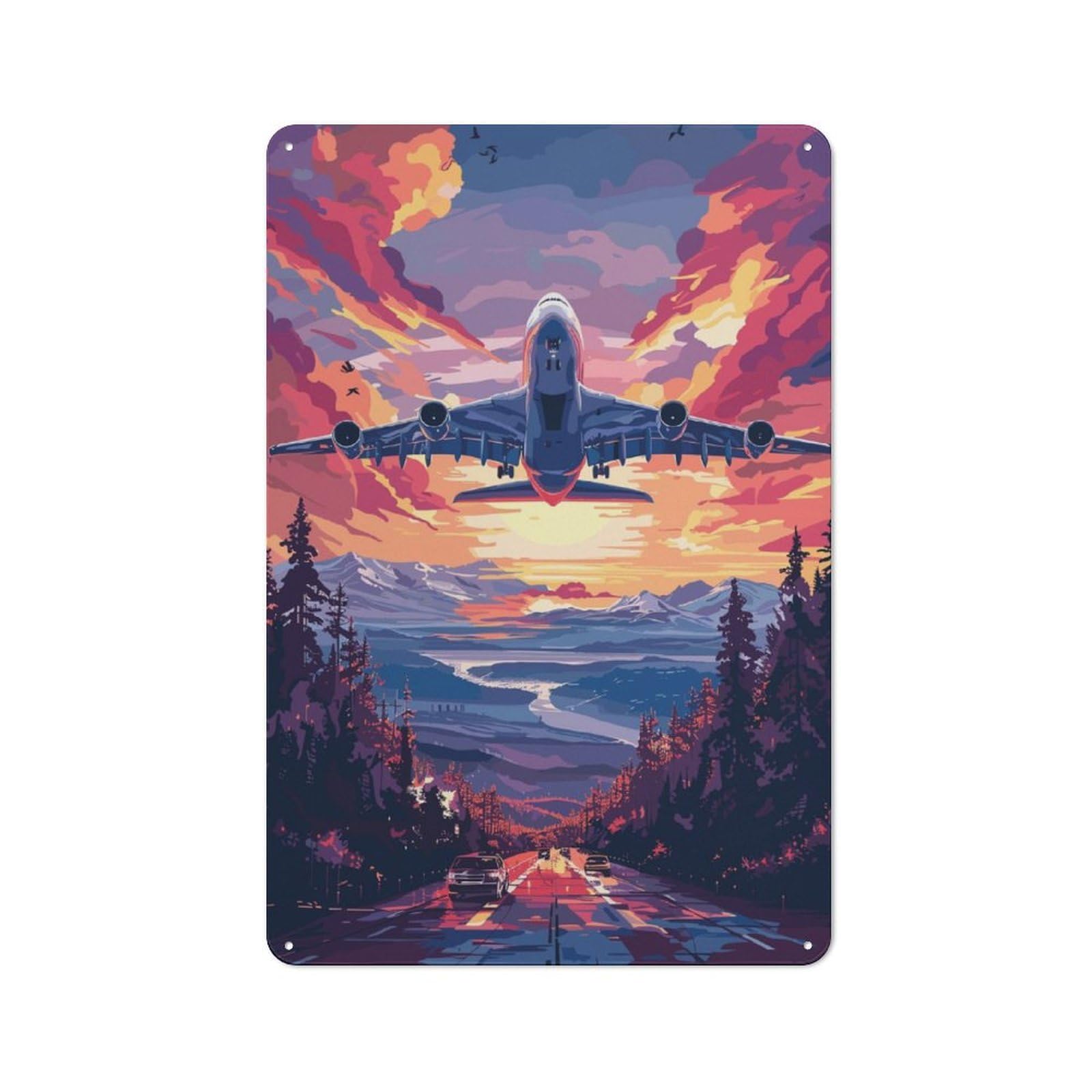 Junmoney A380 Beautiful Tech Plane Tin Sign 30X20cm With For Home Bar Wall, Vintage Decor, For Garage, Workshop And Man Cave Decoration