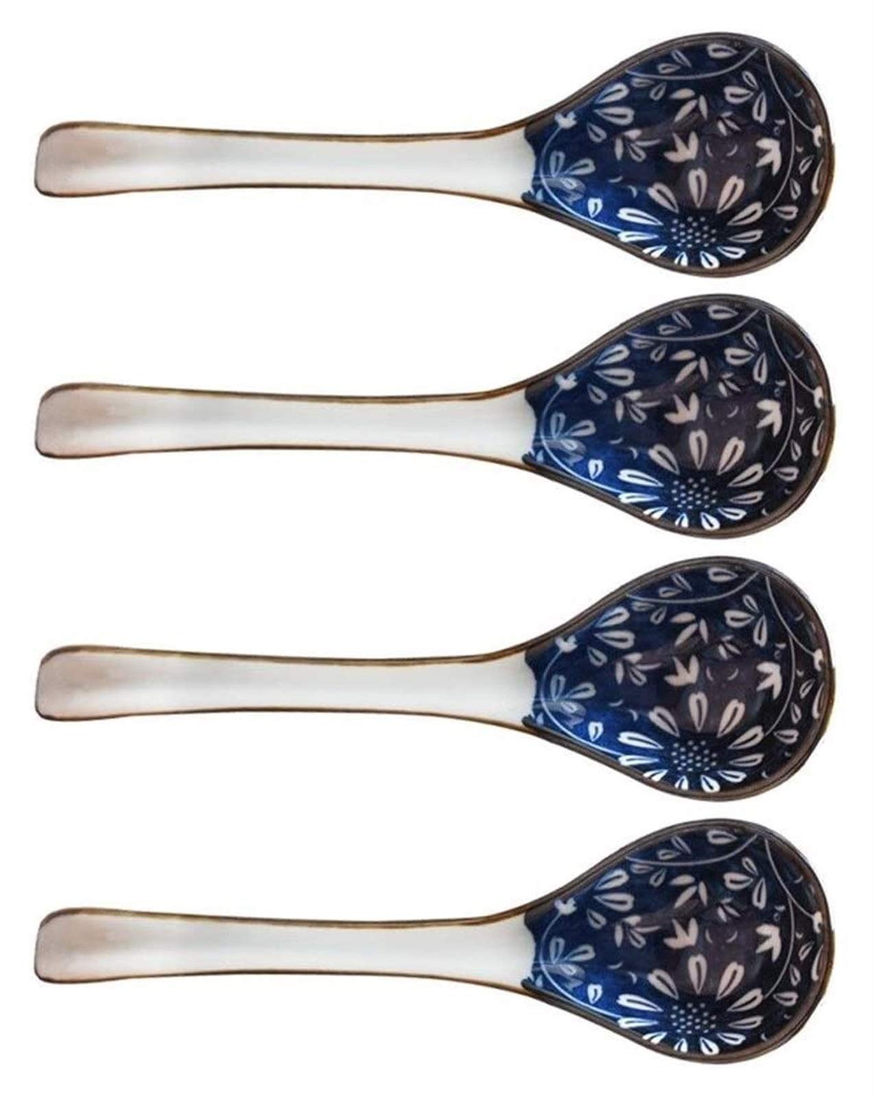 Cuillère de table longue pour éviter de glisser dans le bol, set de cuillères à soupe céramique