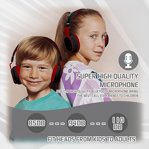 Miniatura 5 de Auriculares para niños Bluetooth inalámbrico volumen limitado 85110dB sobre la oreja auriculares plegables de protección contra el ruidocable en