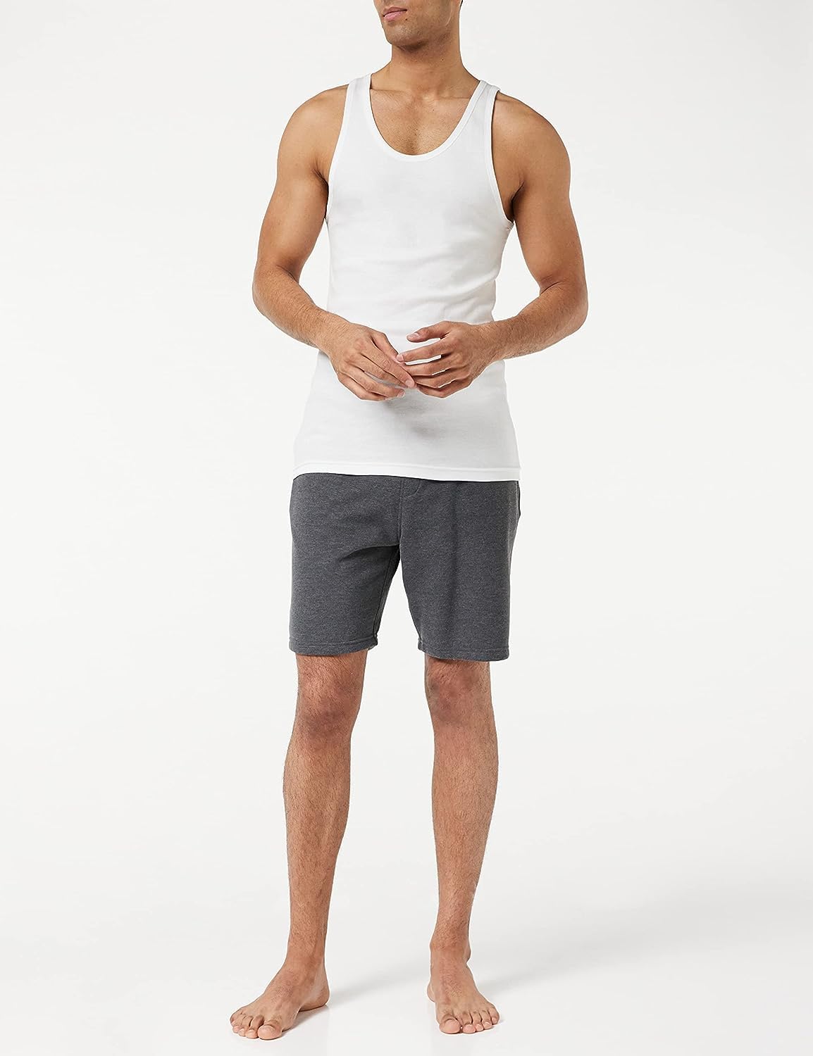 Eminence - Lot de 2 Débardeurs pour Homme - Côte Fine 100% Coton Peigné - Label Oeko-TEX® Standard 100 - Couleur Blanc - sans Couture