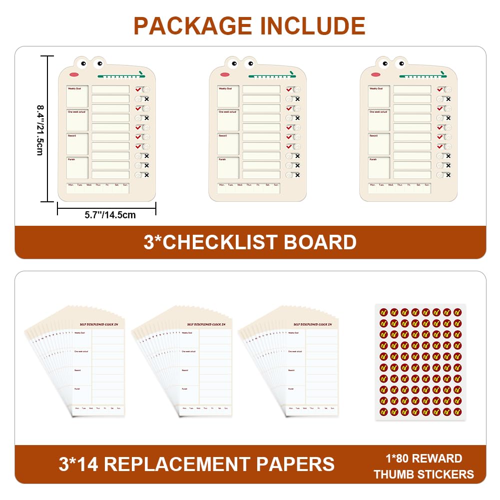 SUSUchens 2Pcs Note Message Checklist Kids Chore Chart To Do List Board Checklist Board Chore Charts Home Routine Planning Daily Routine Chart With 10 Detachable Cardstock (White - View #4