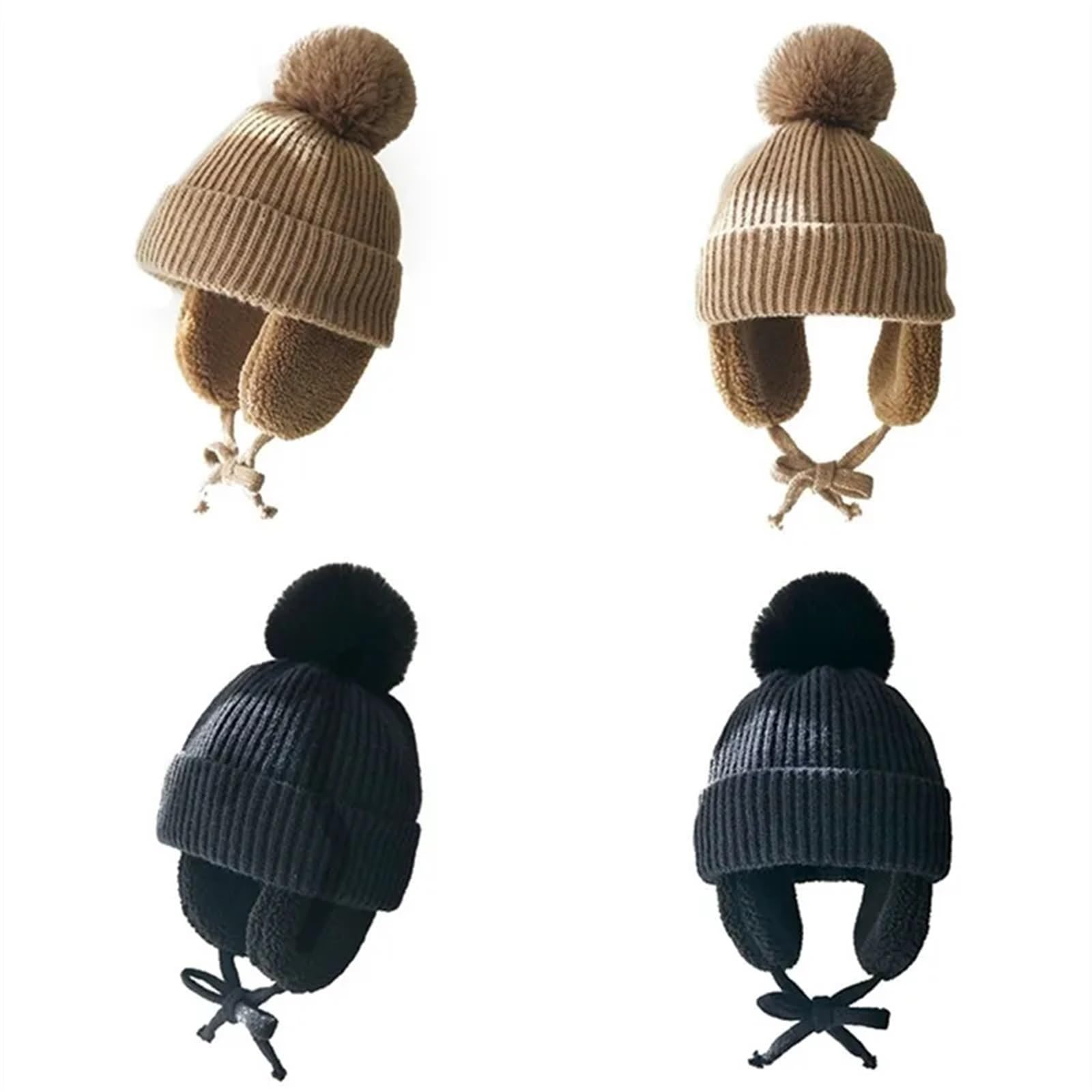 Gorro de Invierno for niños, Gorro de Punto con Orejeras for niños y niñas, Gorro con protección for los oídos de Felpa de Lana Gruesa for 2-8 años
