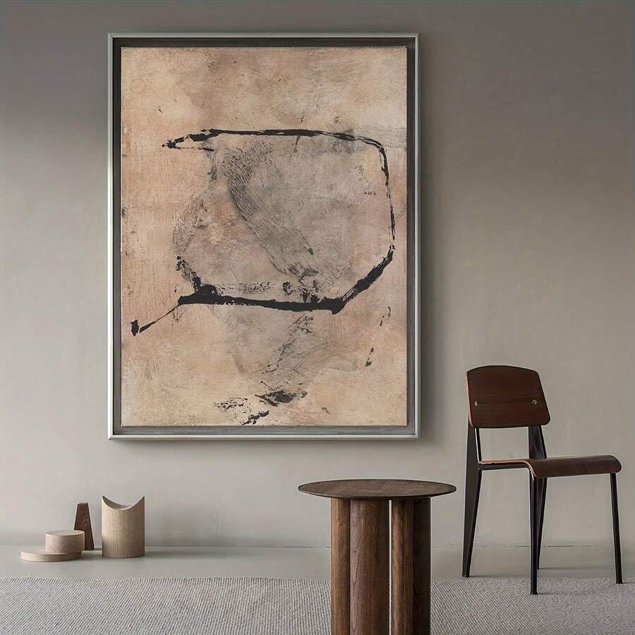 Peinture minimaliste noire pour un salon chic et moderne