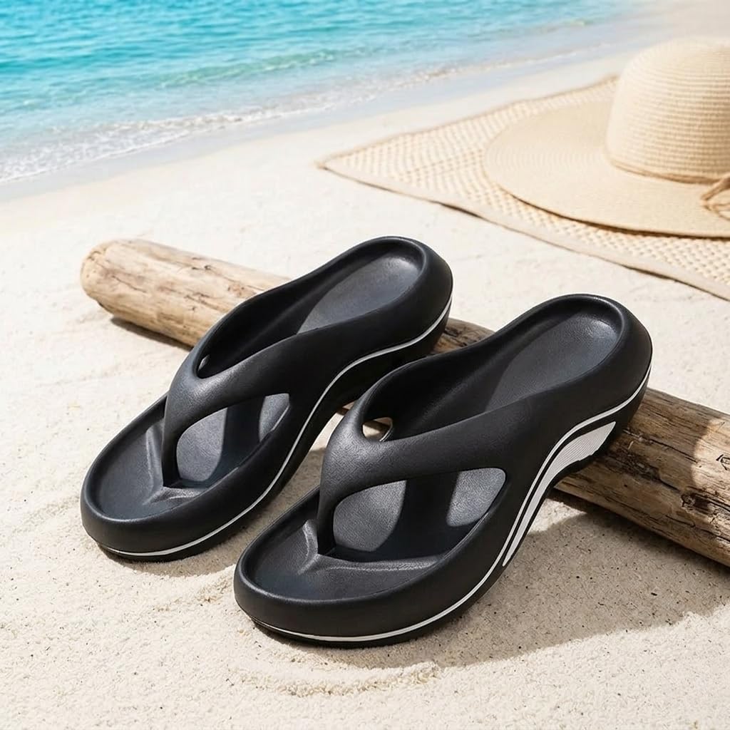 Chanclas de plataforma para mujer, sandalias con cojín con soporte de arco, pantuflas de suela gruesa, zapatos antideslizantes de playa de verano