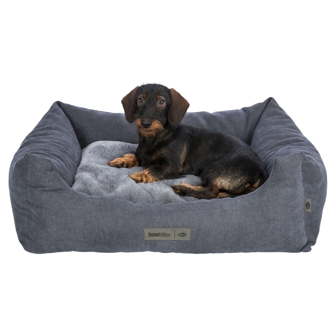 TRIXIE Hundebett Liano 80  60 cm in grau - weiches Hundekissen mit  Schaumstoffflocken-Fllung - Hundekorb fr mittelgroe Hunde - rutschfest  und waschbar - 37981 : Amazon.de: Haustier