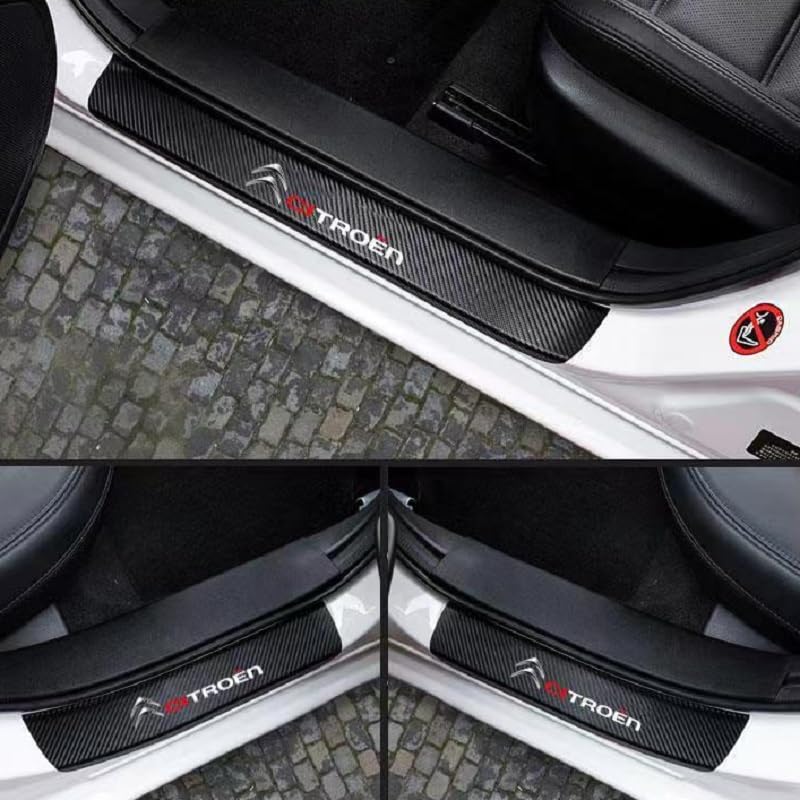 4 Battitacco Adesivi In Fibra Di Carbonio Per Opel Zafira - Protezione Soglie Porte | Anti-Graffio E Impermeabili - Foto 6