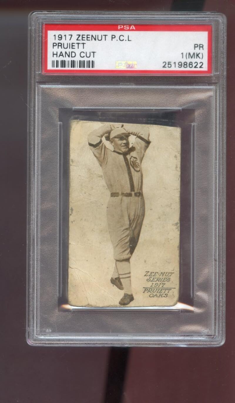 1917 Zeenut Zeenuts Tex Pruiett PSA 1 (MK) Graded Baseball Card Pacific Coast League PCL P.C.L. Oakland Oaks