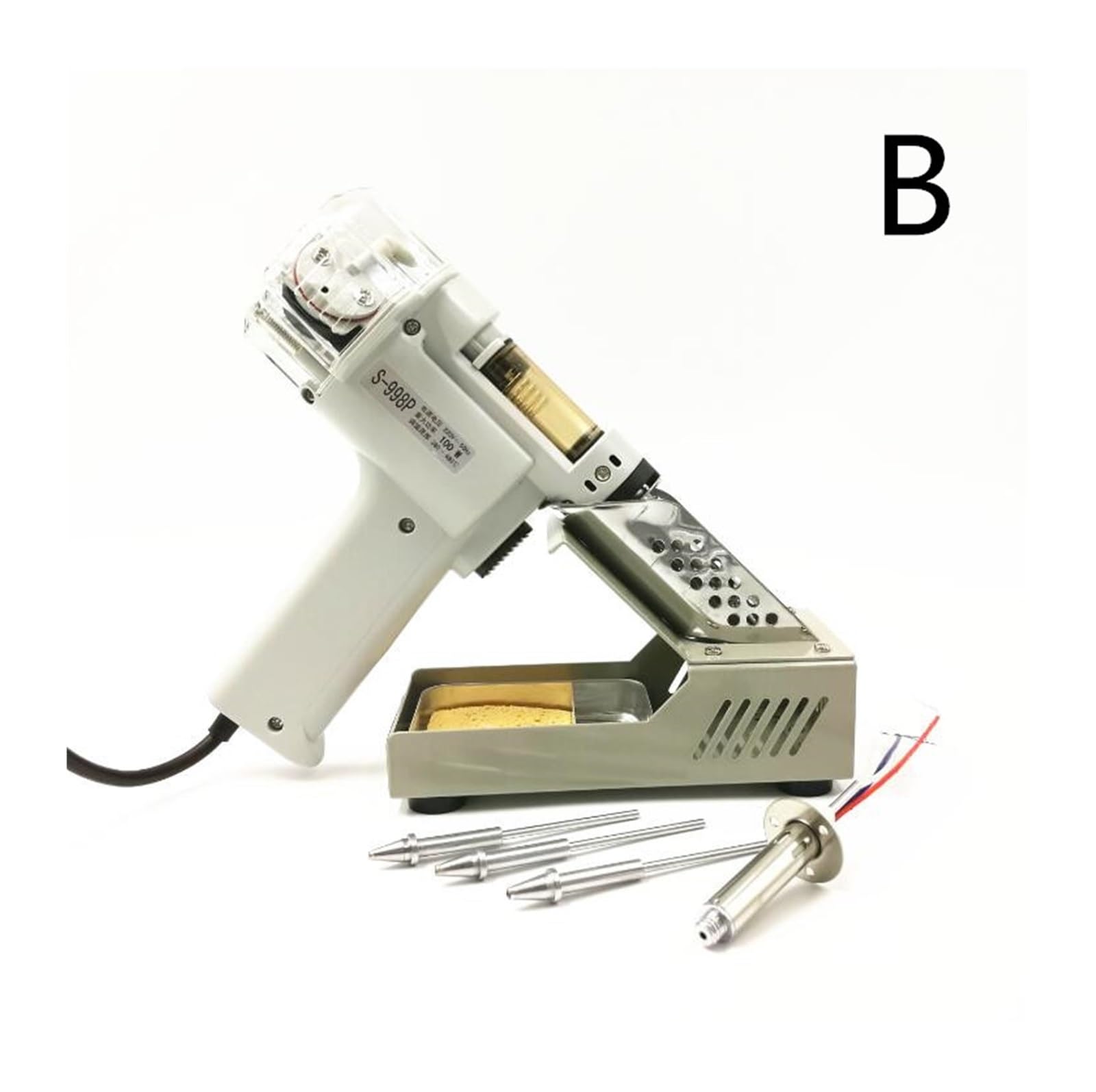 Pistola de succión automática eléctrica estaño S-998P desoldadora soldadura doble bomba vacío 100 W Para uso de bricolaje(B)