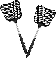 Vista 1 de Juego de Matamoscas de Servicio Pesado, con Mangos Extensibles Telescópicos de Acero Inoxidable Duraderos, para Hogar, Aula, Interior Exterior Negro