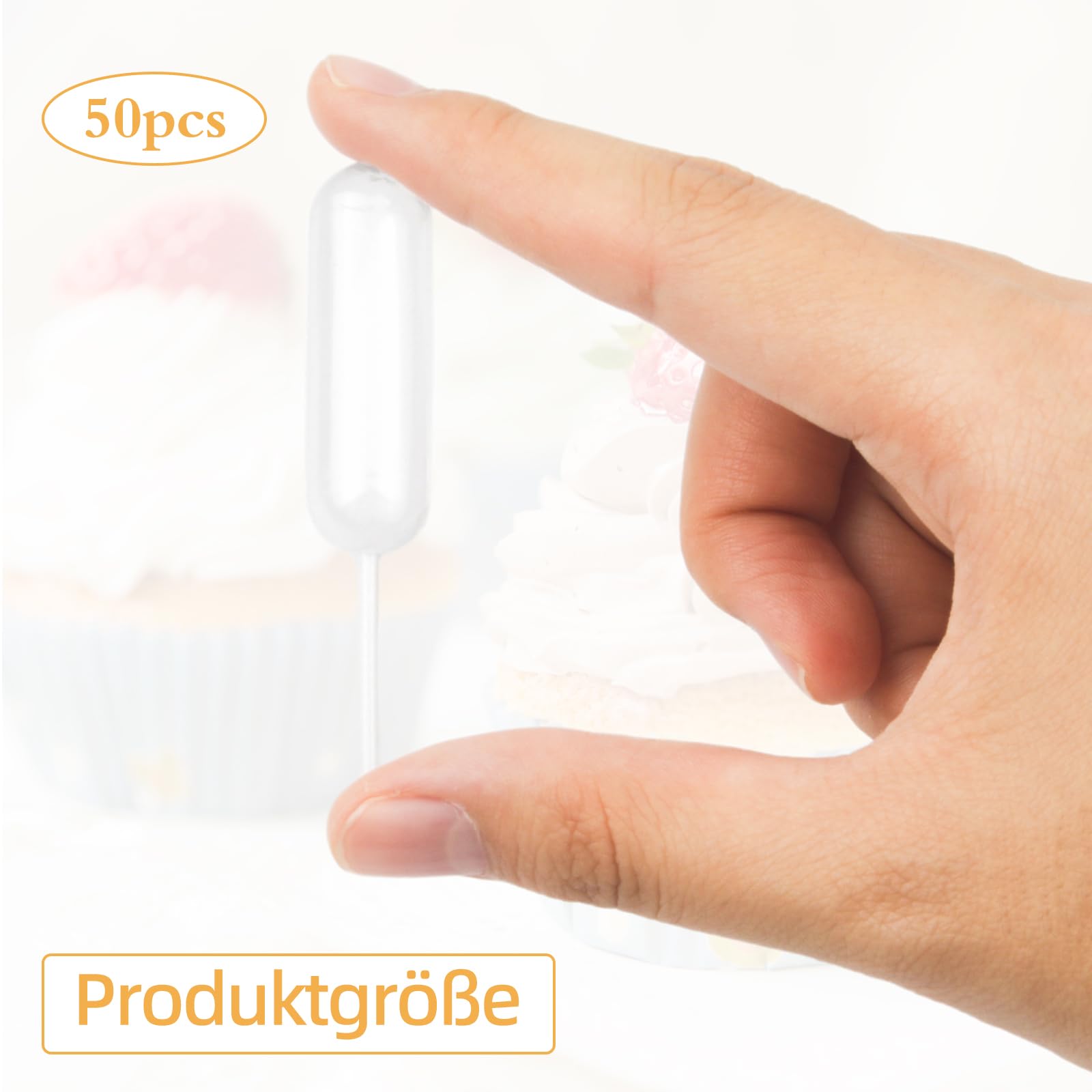 50 pipette in plastica, da 4 ml, in plastica, per cupcake, gelato, mini torte, waffles, dessert