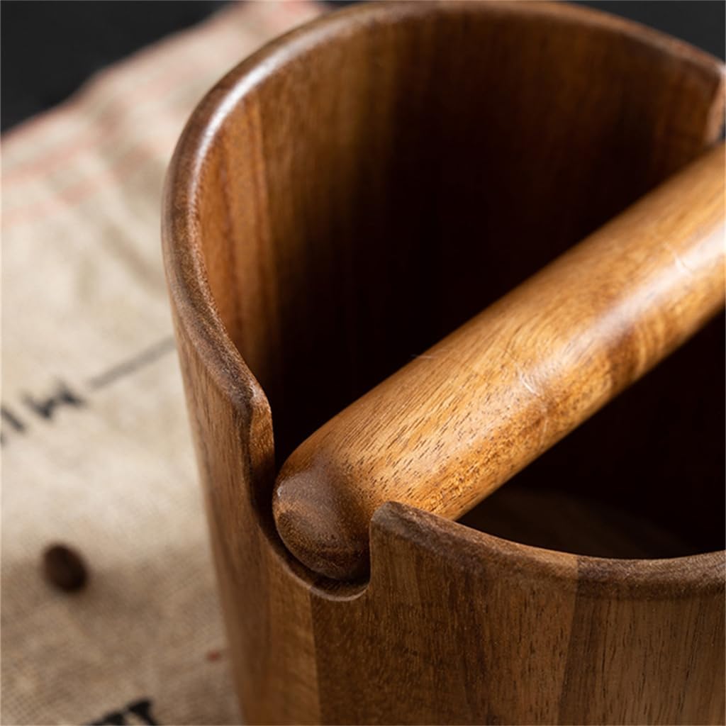 Coffee Powder Box Wood Espresso Grounds Bucket Retro Cafe Counter Waste Box Tool Accessory