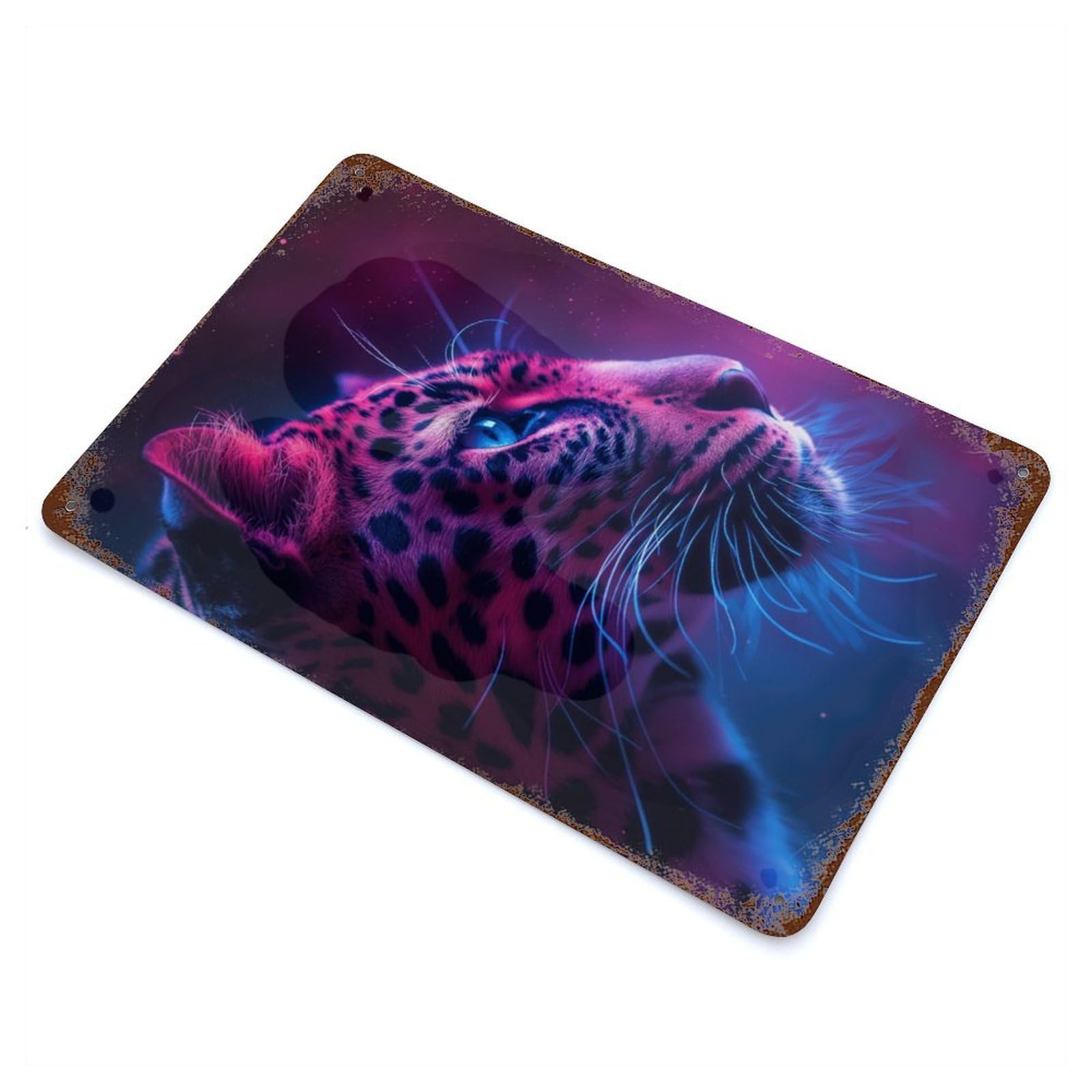 Cosmic Leopard Retro Metal Sign 11.8"x7.9", for Garage, Bar And Workshop Decor, Shabby Chic Decor