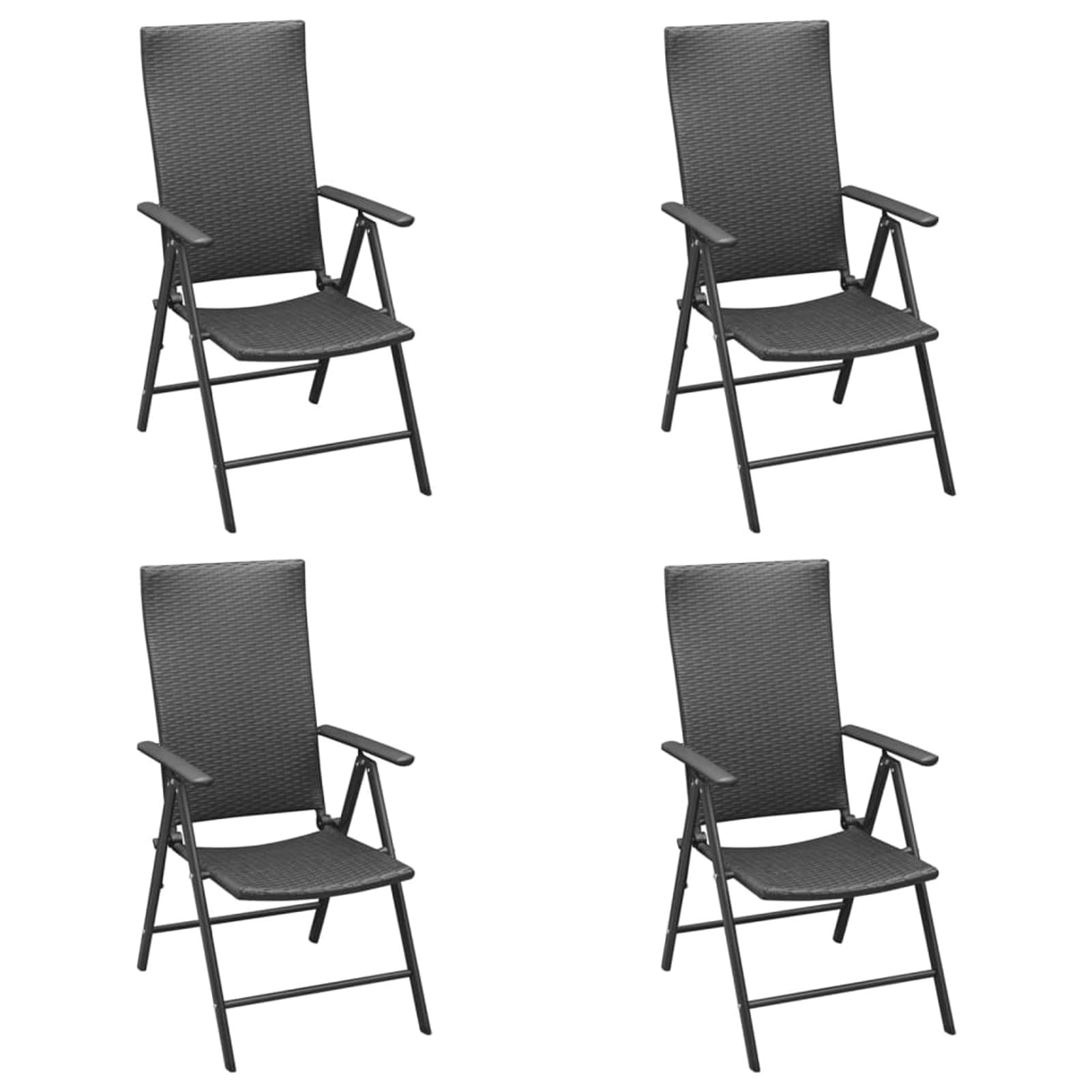 Gecheer Muebles de Comedor de jardín,Comedor de Jardin Exterior,Comedor de Jardin Ratan,Juego de Comedor de jardín 5 Piezas ratán sintético Negro,Longitud Mesa 160 cm