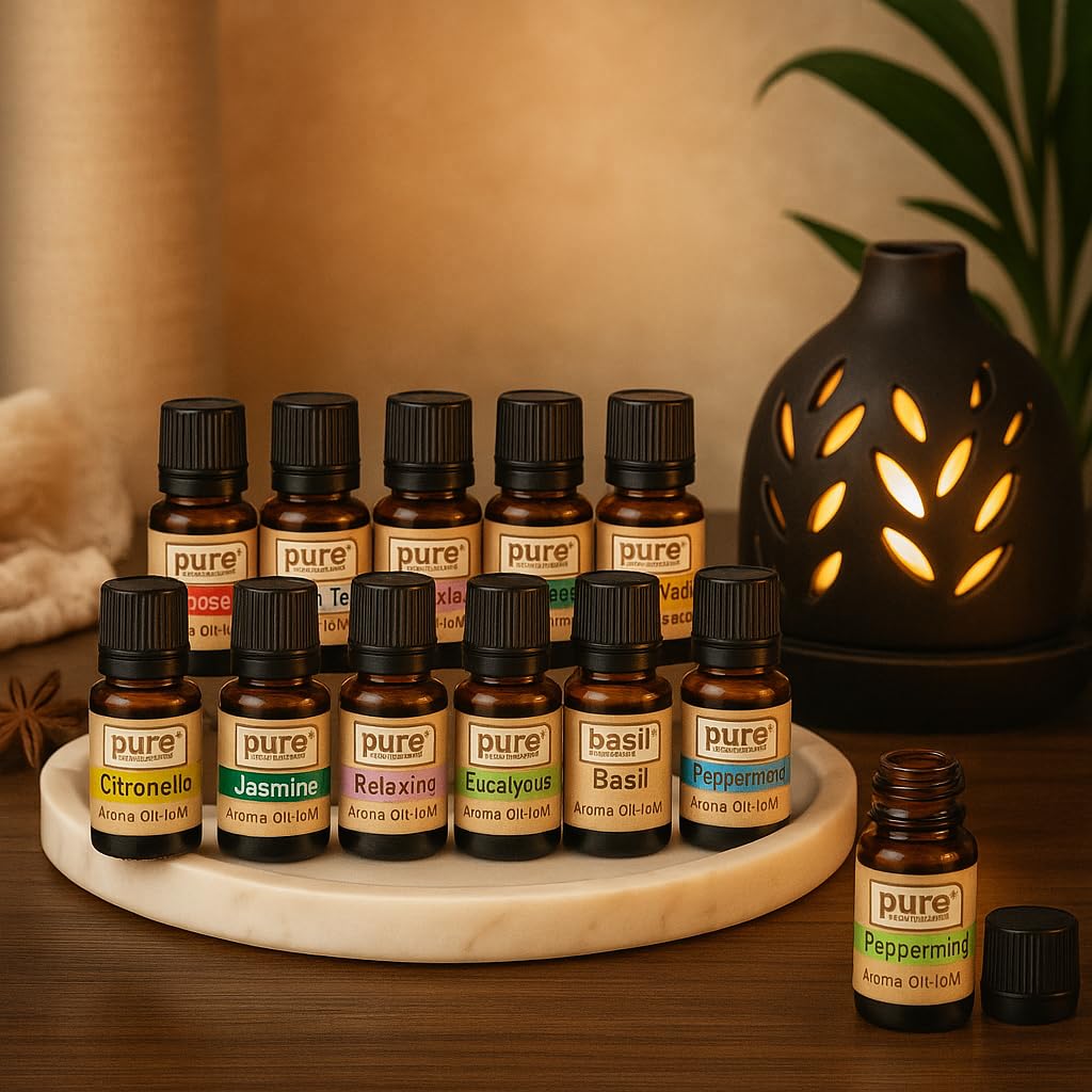 Pure Source India 12 In One aroma oil pack (Lemon Grass, Lavender, Jasmine, R...