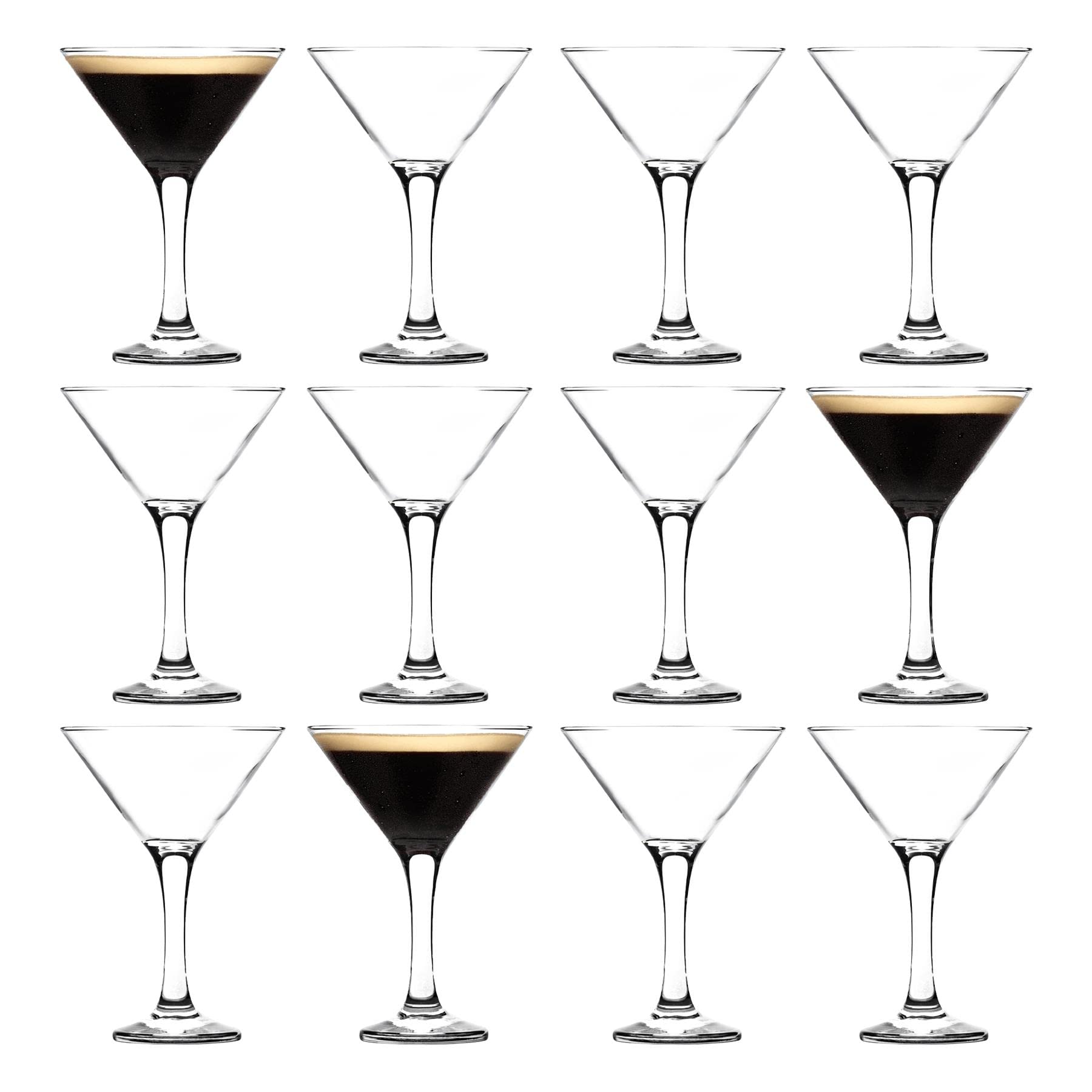 12x 175ml Espresso Martini Glasses - Vintage Art Deco Champagne Gin Cocktail Drinking Coupe Saucer Glass Party Set