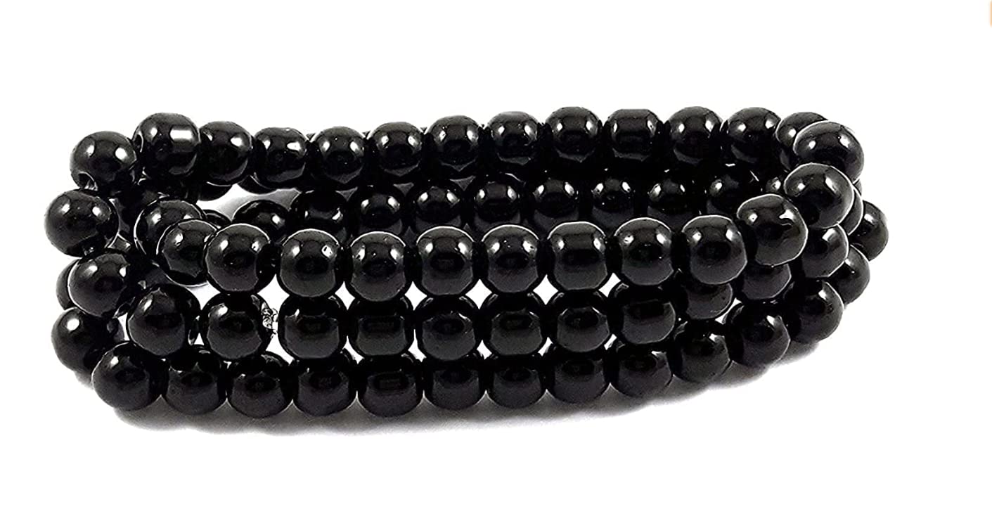 Wine Glass Acrylic Multistrand Bracelet For Men and Girls | Healing stone Negative Energy Remover Wristband for Men Women Boys Girls (Black) (B0B2LPSSCL) Amazon Price History, Amazon Price Tracker