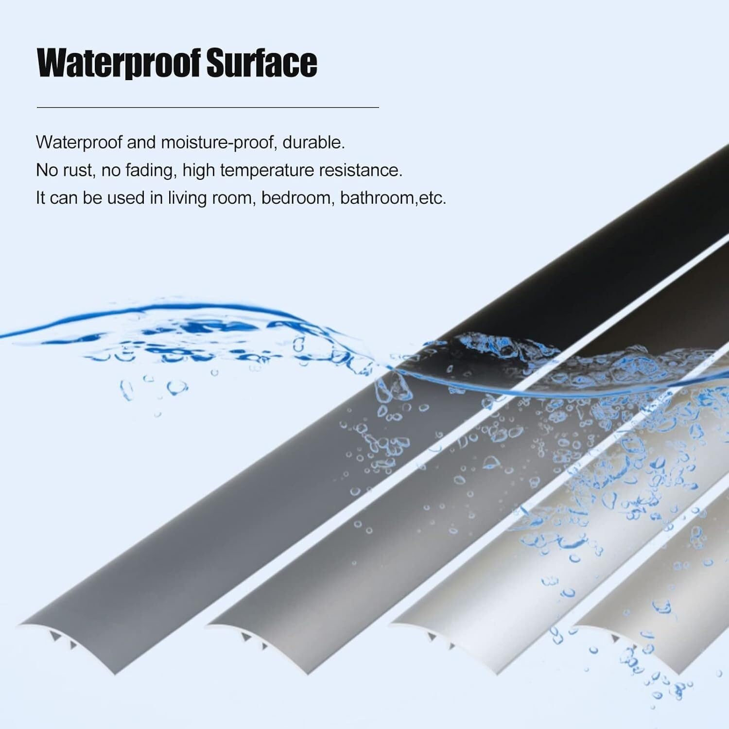 Tira de transición de suelo de aluminio para madera a alfombra/laminada a azulejos, reductor de puerta autoadhesivo, fácil de instalar (color 6, longitud 120 cm)