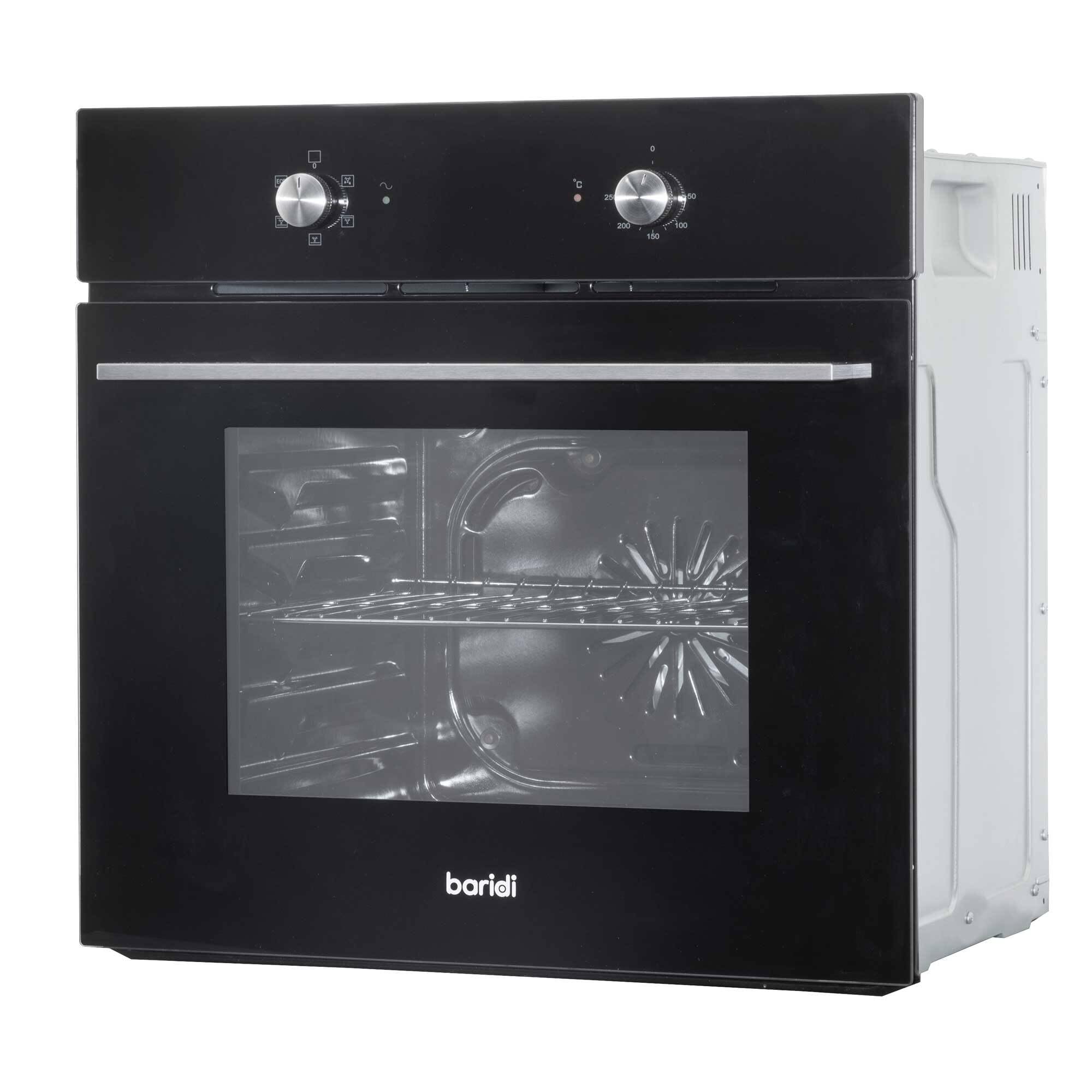 60cm Built-In Five Function Fan Assisted Oven, 55L Capacity, Black - DH124 — view 9