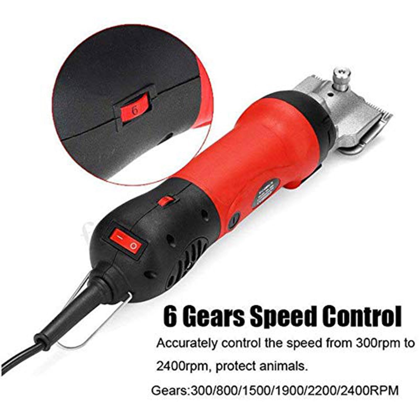 Cortadora Eléctrica para Caballos 690W, Esquiladora Equina Eléctrica con 6 Velocidades Ajustables y Baja Vibración, Recortadora para Pelo de Caballos y Ganado, Mascotas blue