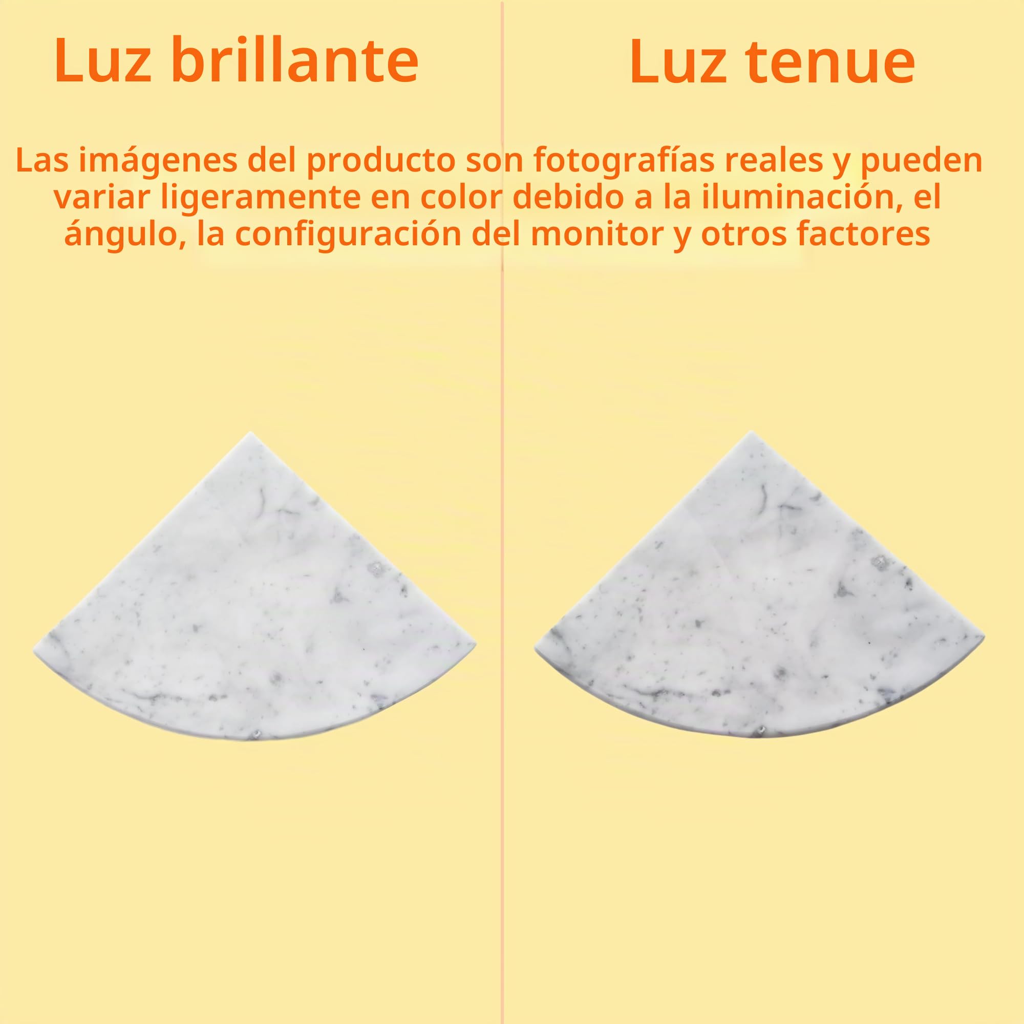 2 estantes esquineros de mármol para ducha para baño, estantes de esquina de mármol natural de 9 pulgadas para baño, montado en la pared, ambos lados pulidos (2, color blanco Carrara)