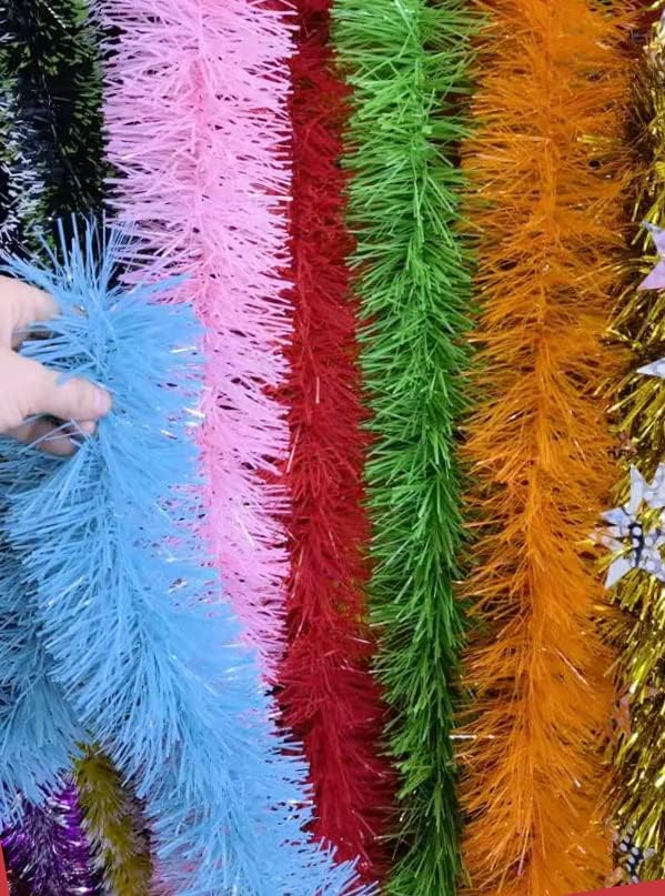 Miniatura 2 de YYCRAFT Guirnalda de Navidad clásica de oropel de papel de aluminio grueso de 10 yardas (30 pies), color aguamarina