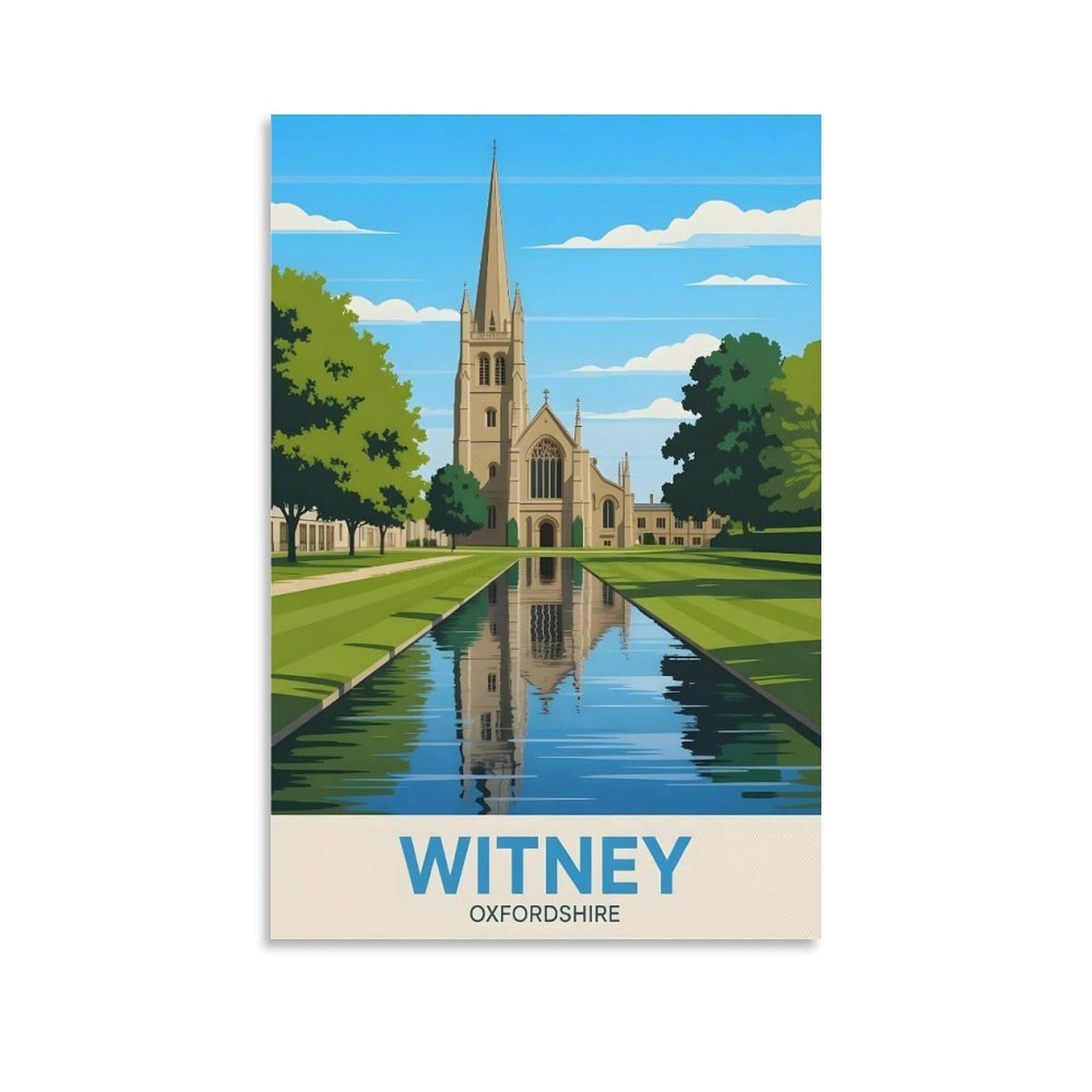 EZMLFA 5D Diamond Art Kits for Beginner,Witney Oxfordshire,Diamond Art House DIY Diamond Art Kits for Home Wall Decor 40x40cm