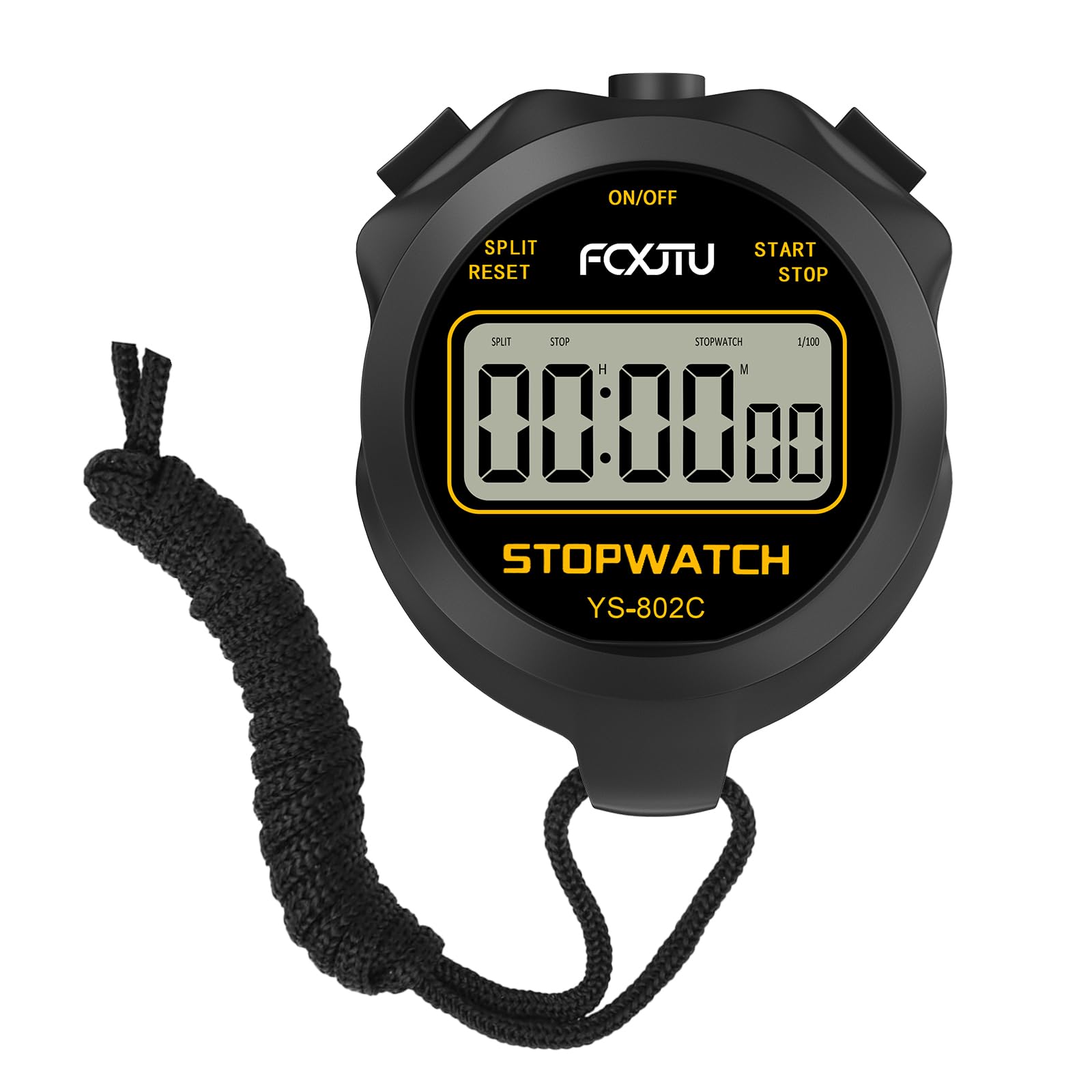 FCXJTU Digital Simple Stopwatch Timer, No Bells, No Alarm, Simple Basic Operation, Silent, Clear Display, ON/Off, Large Display for Swimming Running Training Kids Coaches Referees Teachers
