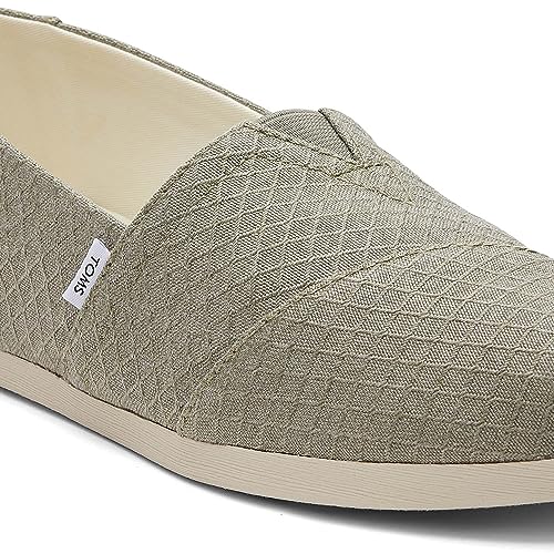 Image of TOMS Women's Alpargata CloudBound Espadrille Loafer Flat, Vetiver Gray Diamonds Refibra Woven Sunprint, 9